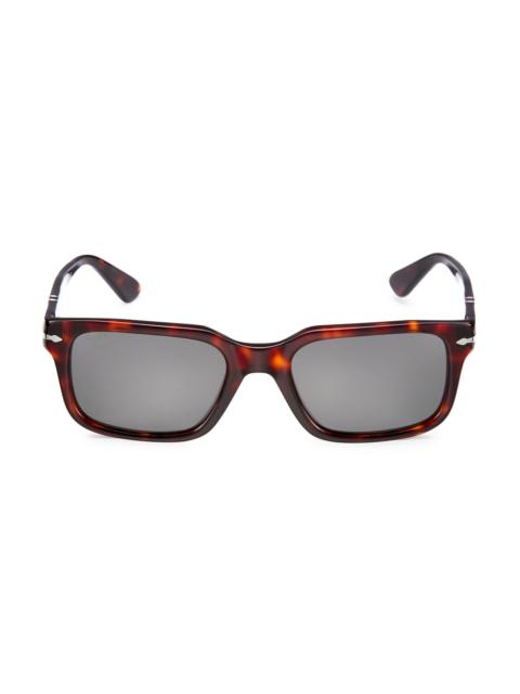 Persol Men's 53MM Wayfarer Sunglasses - Dark Havana
