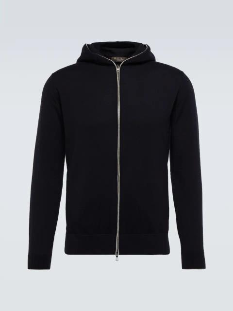 Cashmere and cotton hooded jacket