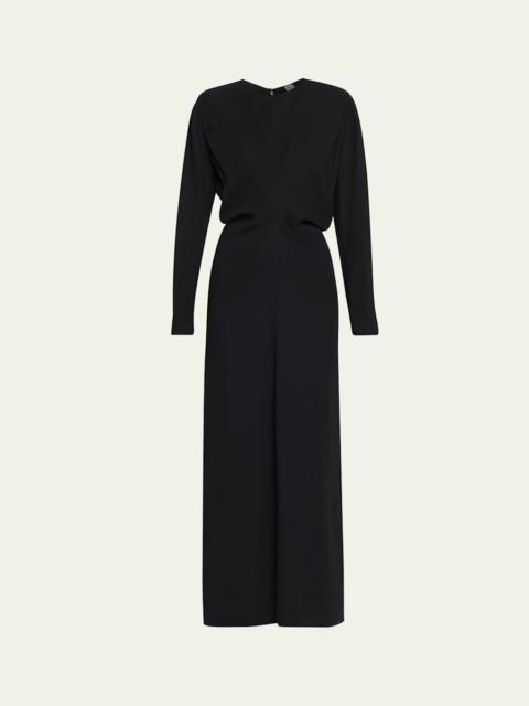 TOTEME Slouch Waist Long-Sleeve Ankle Dress
