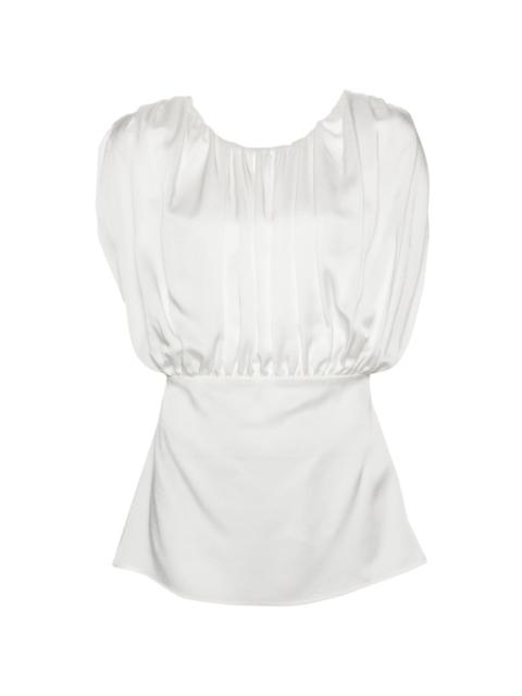 ruched-detailed sleeveless blouse