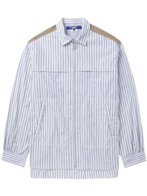 Junya Watanabe MAN White Striped Zip-Up Shirt