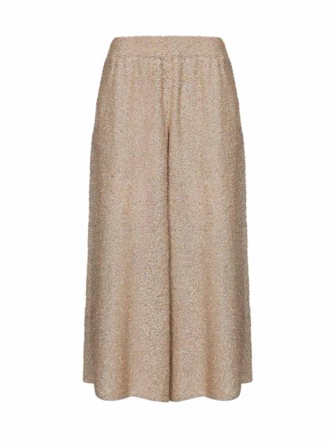 Brunello Cucinelli Gold sequin knit Dazzling Texture culotte trousers