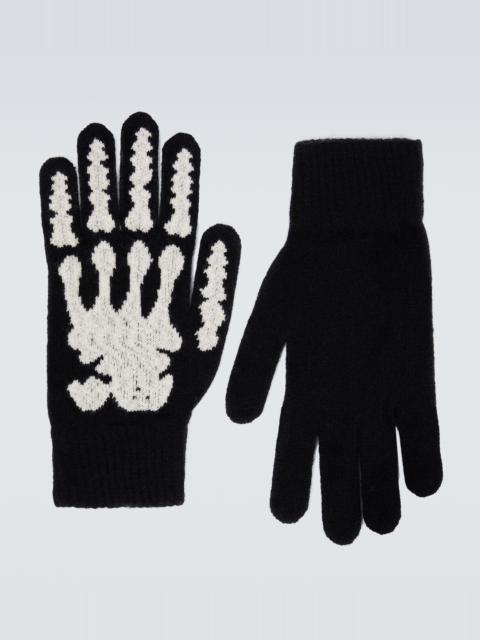 AMIRI Skeleton cashmere gloves