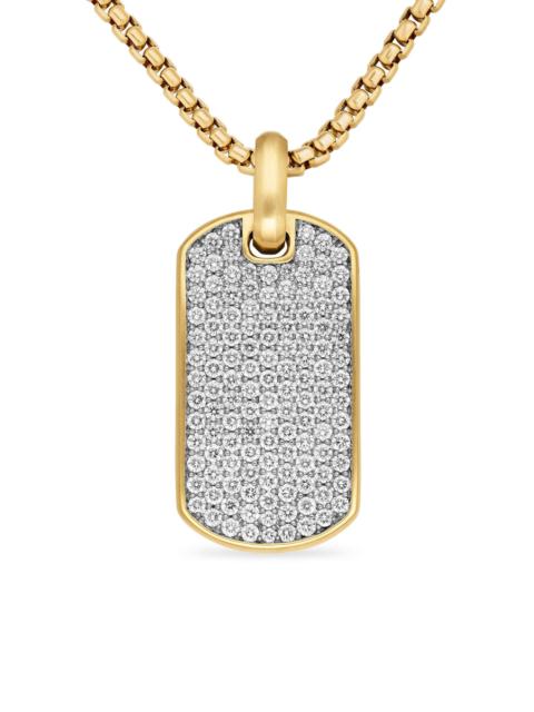 DAVID YURMAN Men's Chevron Pavé Tag in 18K Yellow Gold - Gold