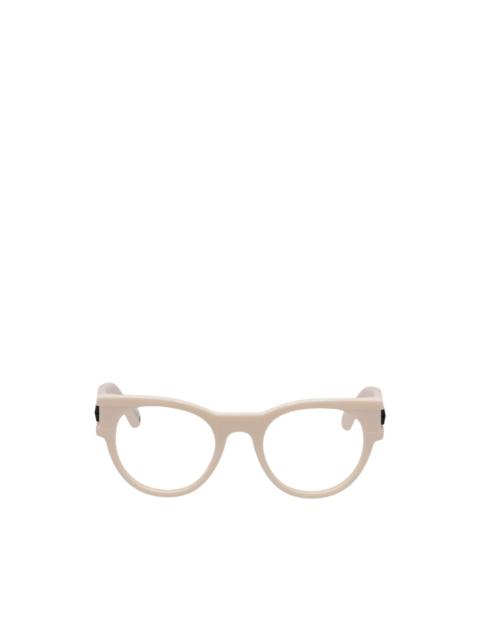 Off-White logo-plaque round-frame glasses
