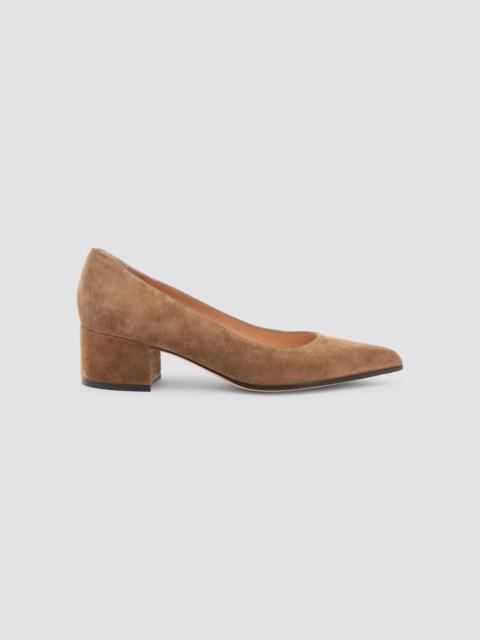 Gianvito Rossi Women's Piper 45MM Suede Block Heel Pumps - Camel