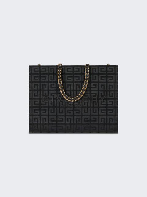 Givenchy Small G-Tote Shopping Bag in 4G Embroidery with Chain Black