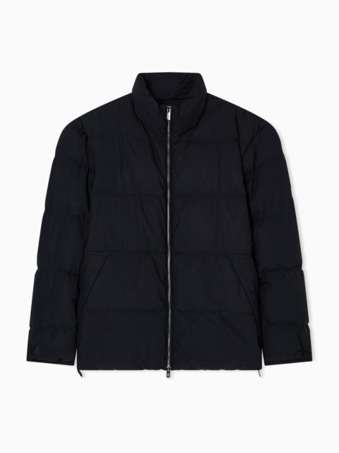 EMPORIO ARMANI Quilted nylon, full-zip puffer jacket