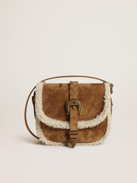 Golden Goose Small Rodeo Bag in suede with shearling details