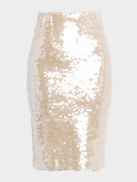 LaQuan Smith Sequined Pencil Skirt