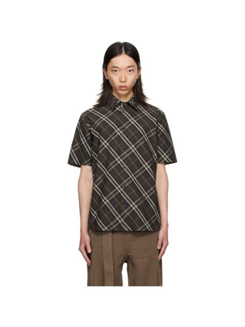 Burberry Brown Relaxed Fit Check Cotton Shirt