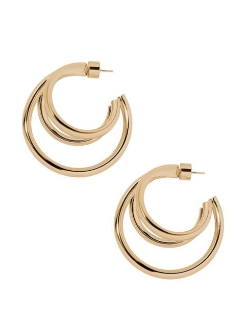 JENNIFER FISHER Triple Lilly Baby Hoop Earrings - Yellow Gold - 1.5in