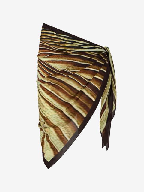 Roberto Cavalli Silk Pareo with Ray Of Gold print