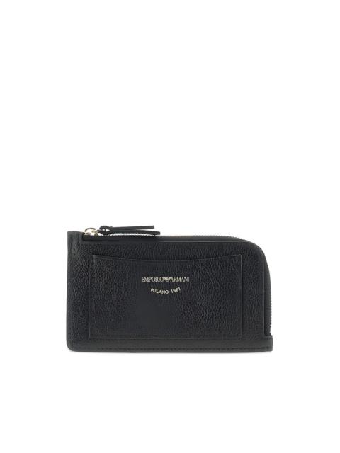 EMPORIO ARMANI zip leather wallet