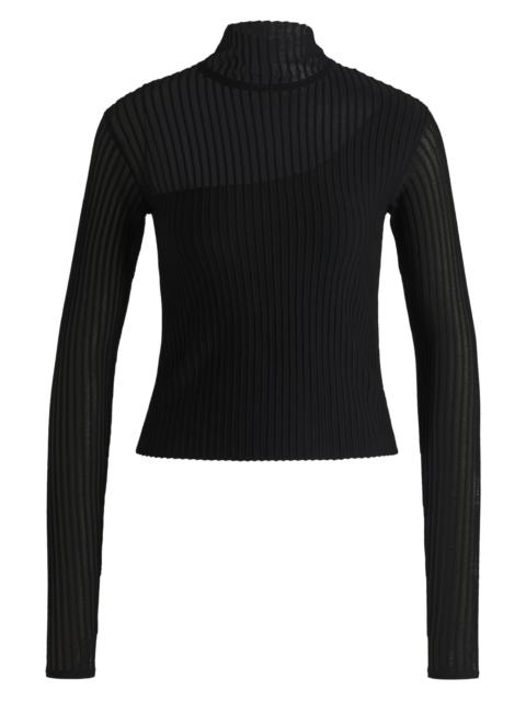HUGO OTTOMAN-STRUCTURE TOP WITH SHEER AND OPAQUE DETAILS