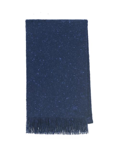 Illumina Fringe Scarf in Electric Navy Speckled Cashmere