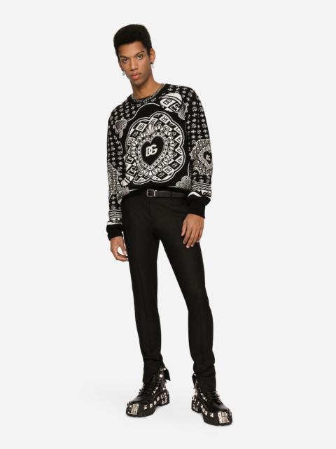 Dolce & Gabbana Round-neck virgin wool jacquard sweater