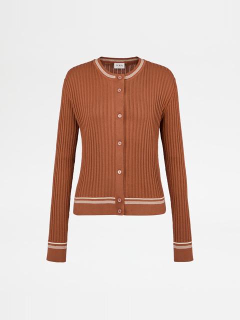 Tod's CARDIGAN IN COTTON - ORANGE