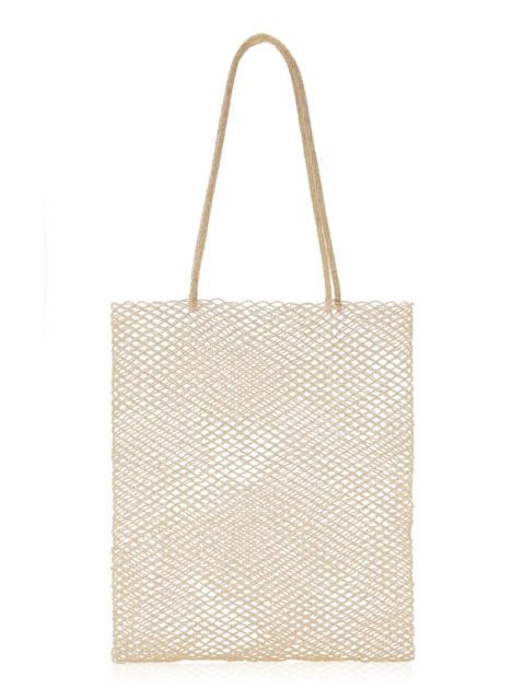 CORDERA Handmade Beaded Tote Bag white