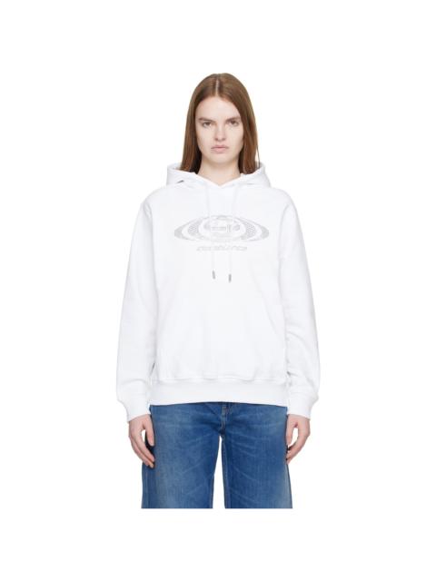 CASABLANCA Off-White Crystal Warped Logo Hoodie