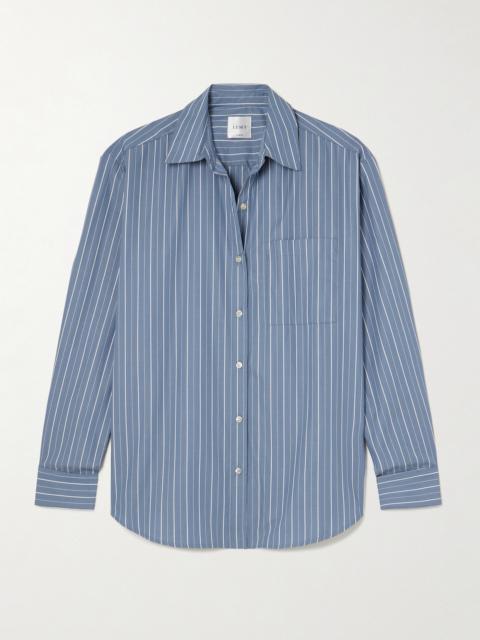 LESET Yoshi Striped Cotton And Lyocell-blend Poplin Shirt