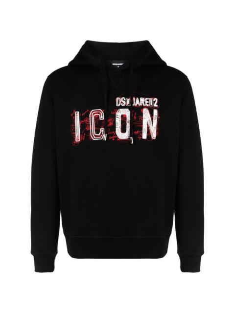 Icon Scribble-print cotton hoodie
