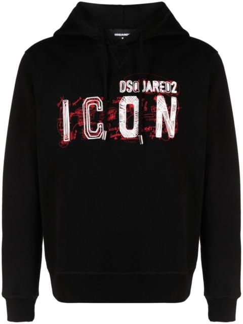 Icon Scribble-print cotton hoodie