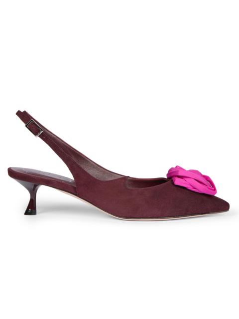 Roger Vivier Women's I Love Vivier 45MM Rose Suede Slingback Pumps - Kraft Chia Fuxia