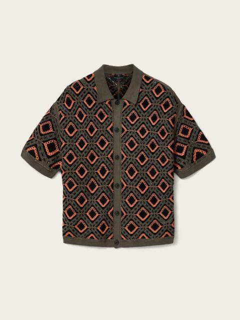 ALLSAINTS MORENA SHORT SLEEVE COLLARED CARDIGAN