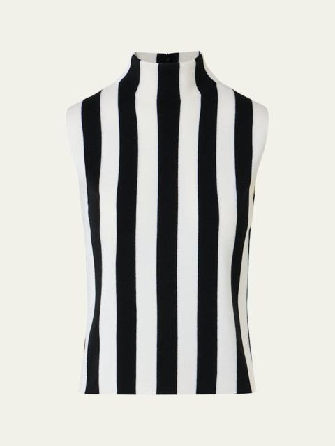 AKRIS Vertical Stripe Merino Knit Top