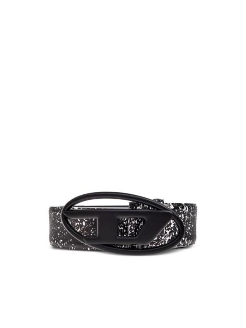 Diesel oval logo speckled leather belt