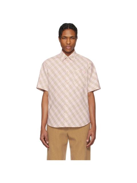 Burberry Pink Check Cotton Shirt