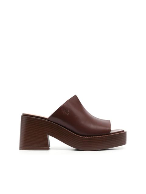 Tod's 80mm leather platform mules