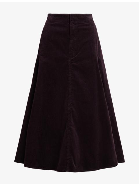 Polo Ralph Lauren A-Line High-Waist Corduroy Midi Skirt