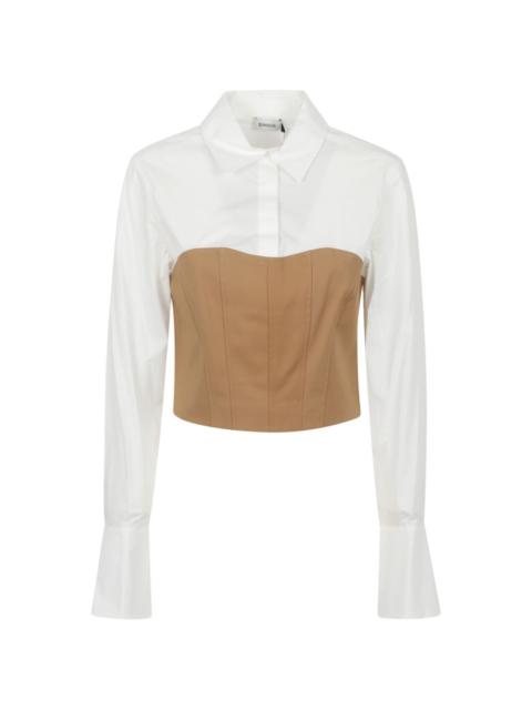 SIMKHAI Lidey corset-style panelled shirt