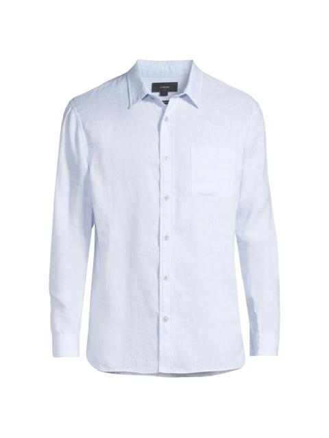 Vince Men's Linen Button-Front Shirt - Glacier