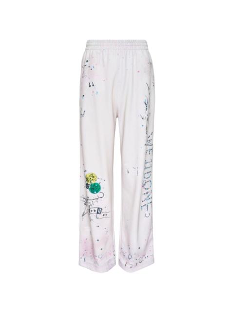 We11done trompe-l'oeil printed track pants