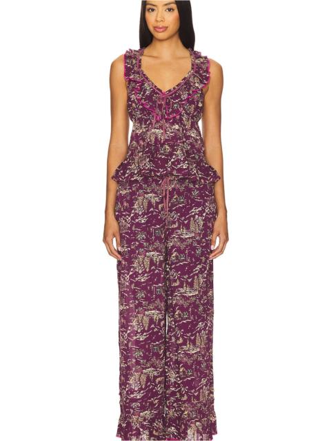 FREE PEOPLE x Intimately Tangled Lights Printed Set In Wine Combo