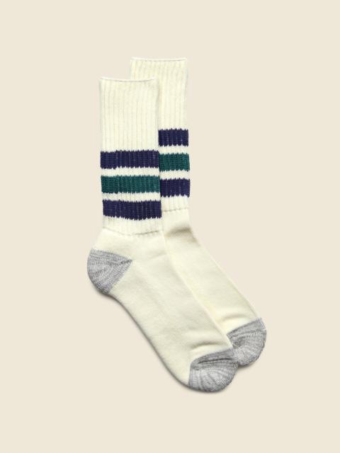 ROTOTO® Coarse Ribbed Old School Sock - Navy/NW Green
