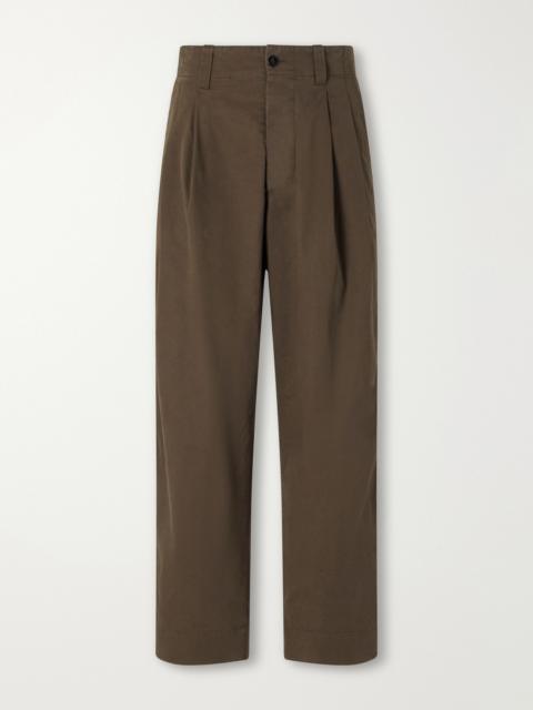 MARGARET HOWELL MHL. Straight-Leg Pleated Cotton Trousers