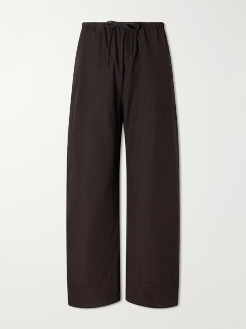 LESET Kyoto Cotton-poplin Low-rise Wide-leg Pants