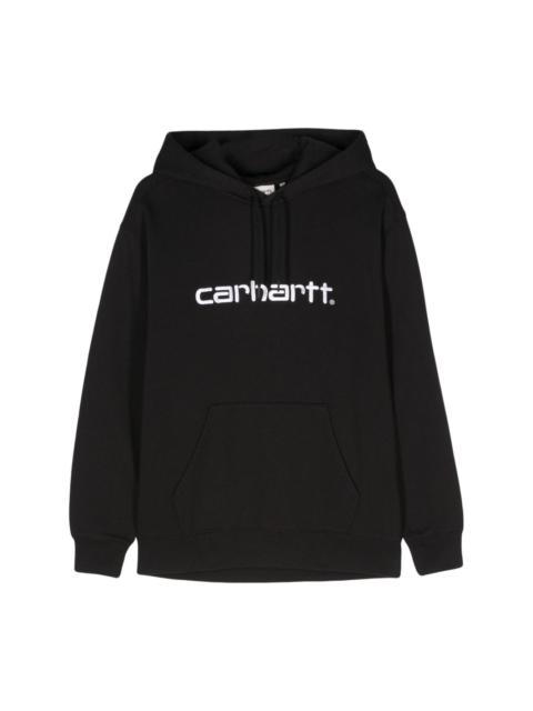 embroidered-logo hoodie