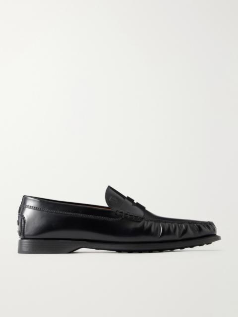 Tod's Logo-Debossed Gathered Leather Loafers