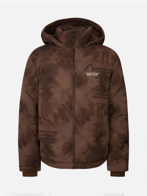EVISU Embossed Graphics Tie Dye Print Down Jacket