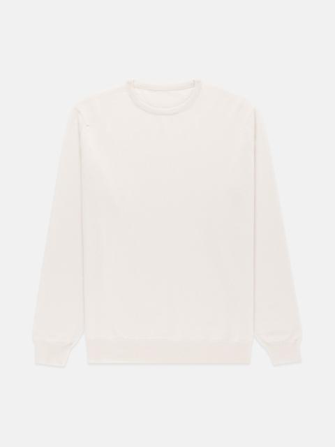 J. PRESS MADE-IN-SCOTLAND WHITE CASHMERE CREWNECK SWEATER