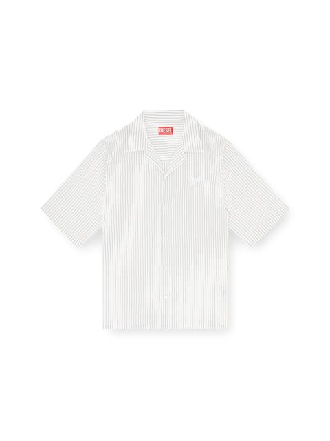 Diesel HALF-SLEEVE SHIRT IN PINSTRIPE MODAL