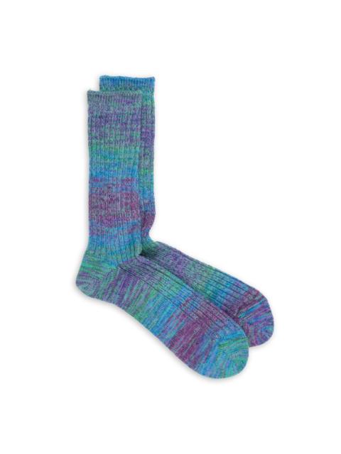 ANONYMOUSISM Anonymous Ism Splash Pattern Crew Sock Blue