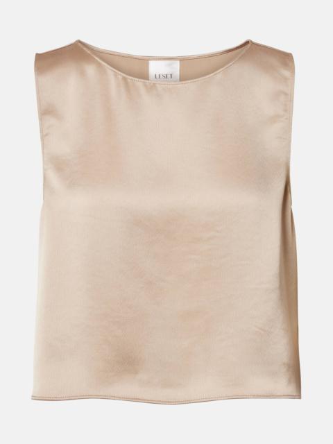 LESET Barb satin top