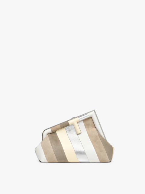 FENDI Small Fendi First bag produced by inlaying leather, laminated leather and suede by hand to create a 