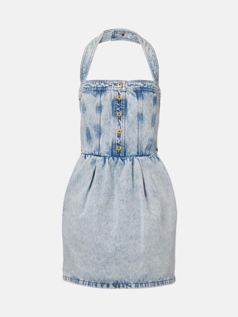 PATOU Halterneck denim minidress